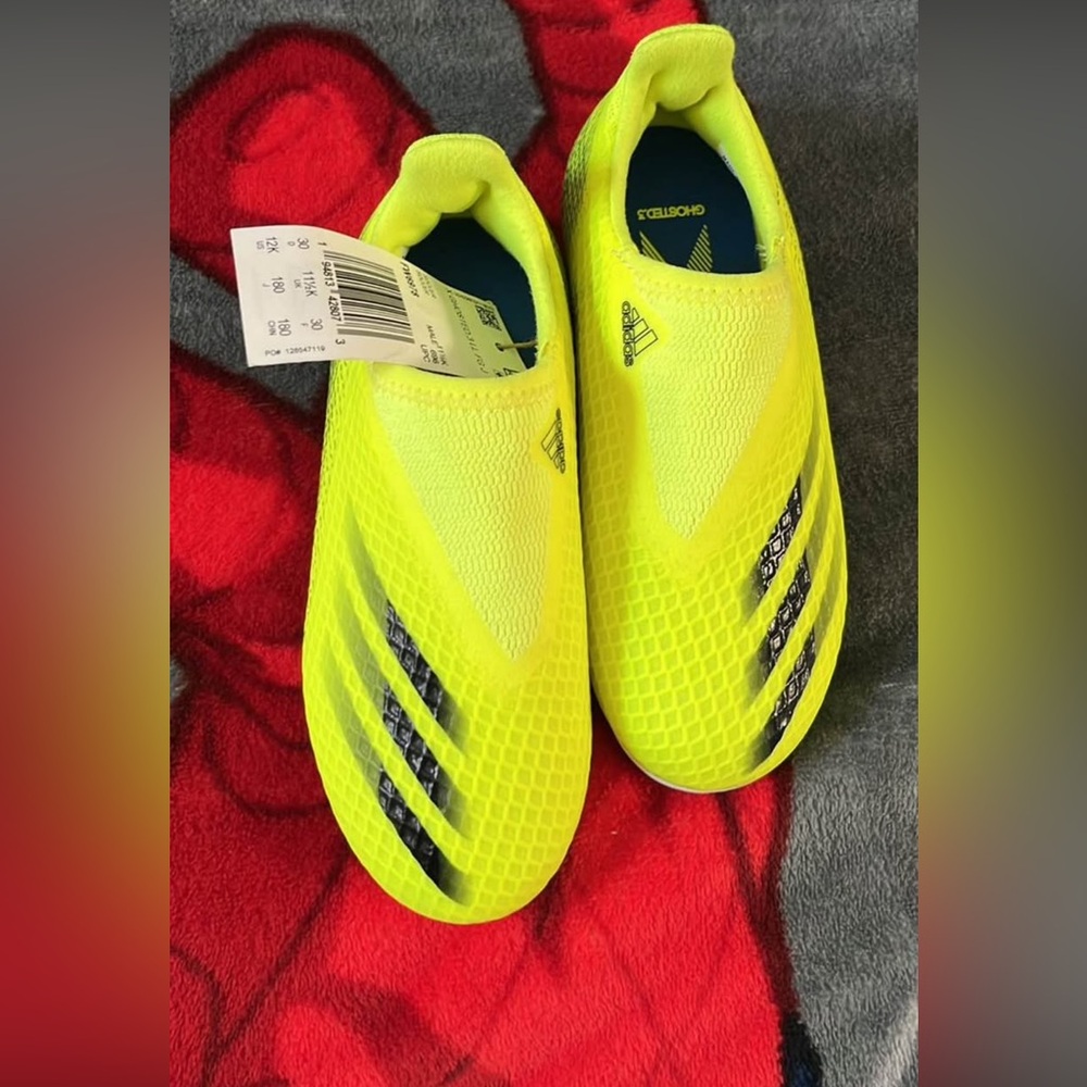 Adidas Kids Ghosted soccer Yellow Slip-On Shoes